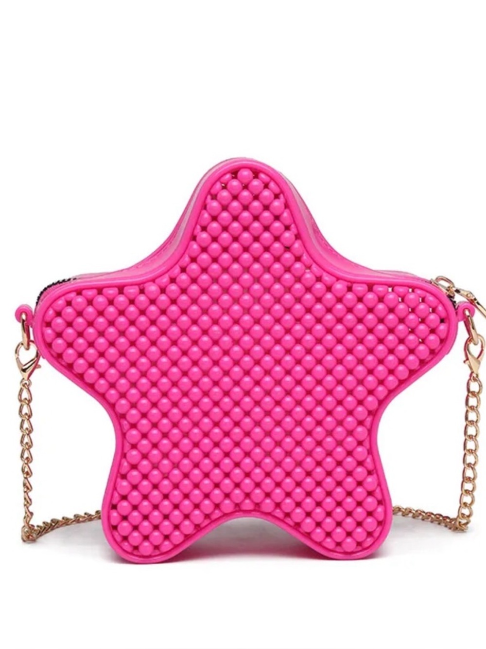 Jelly Hot Pink Star-Shaped Crossbody Bag